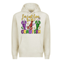 Oatmeal Heather i'm just here for the crawfish Premium Hoodie - MaliasSmallBusiness