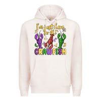 Pale Pink i'm just here for the crawfish Premium Hoodie - MaliasSmallBusiness