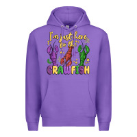 Purple i'm just here for the crawfish Premium Hoodie - MaliasSmallBusiness