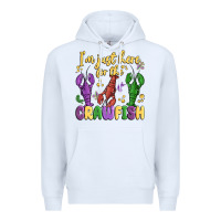 White i'm just here for the crawfish Premium Hoodie - MaliasSmallBusiness