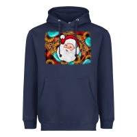 Navy santa background Heavyweight Hoodie - JahusDesignShop
