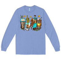 Colony Blue cowboy coffee cups Long Sleeve Tee - Zillion Design Studio