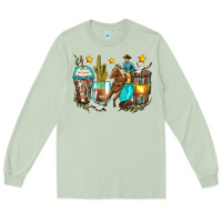 Matcha cowboy coffee cups Long Sleeve Tee - Zillion Design Studio