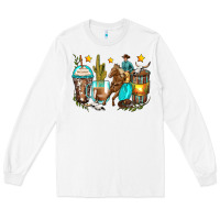 White cowboy coffee cups Long Sleeve Tee - Zillion Design Studio