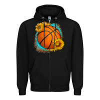 Black western basketball with sunflower Zipper Hoodie - HRA Design Shop