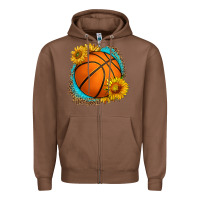 Chestnut western basketball with sunflower Zipper Hoodie - HRA Design Shop