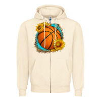 Sandshell western basketball with sunflower Zipper Hoodie - HRA Design Shop