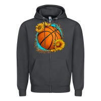 Smoke western basketball with sunflower Zipper Hoodie - HRA Design Shop