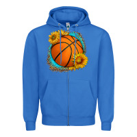 True Royal western basketball with sunflower Zipper Hoodie - HRA Design Shop
