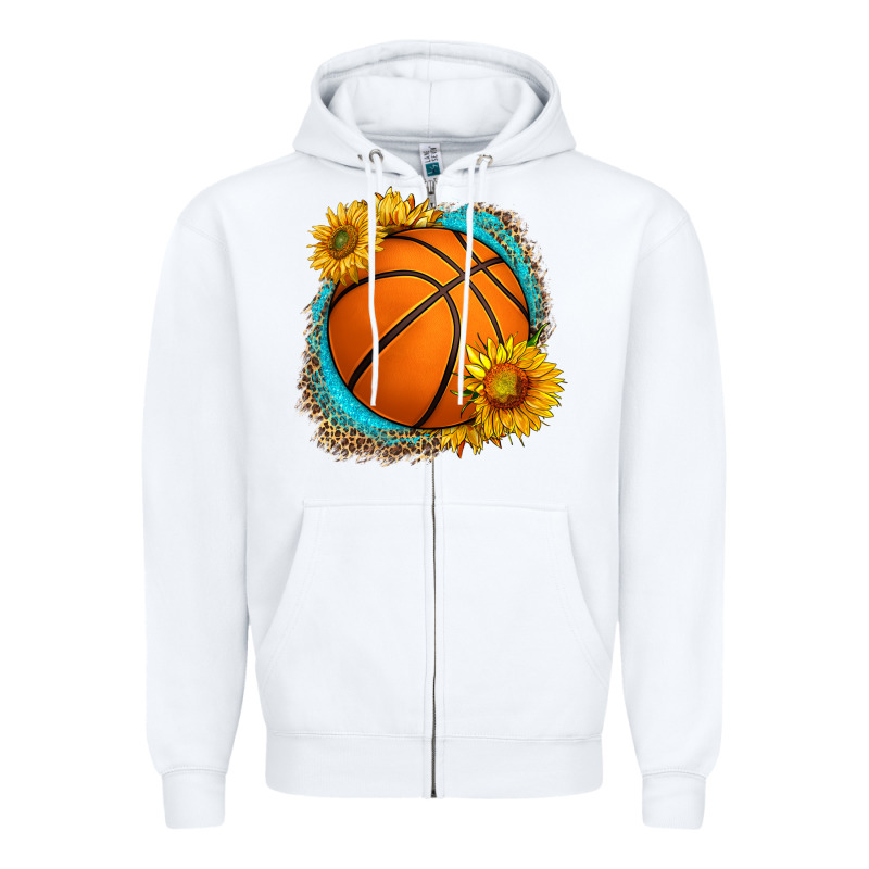 Western Basketball With Sunflower Zipper Hoodie by HRA Design Shop | Teevron