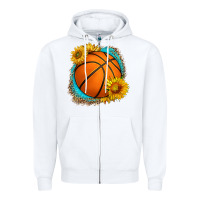 White western basketball with sunflower Zipper Hoodie - HRA Design Shop