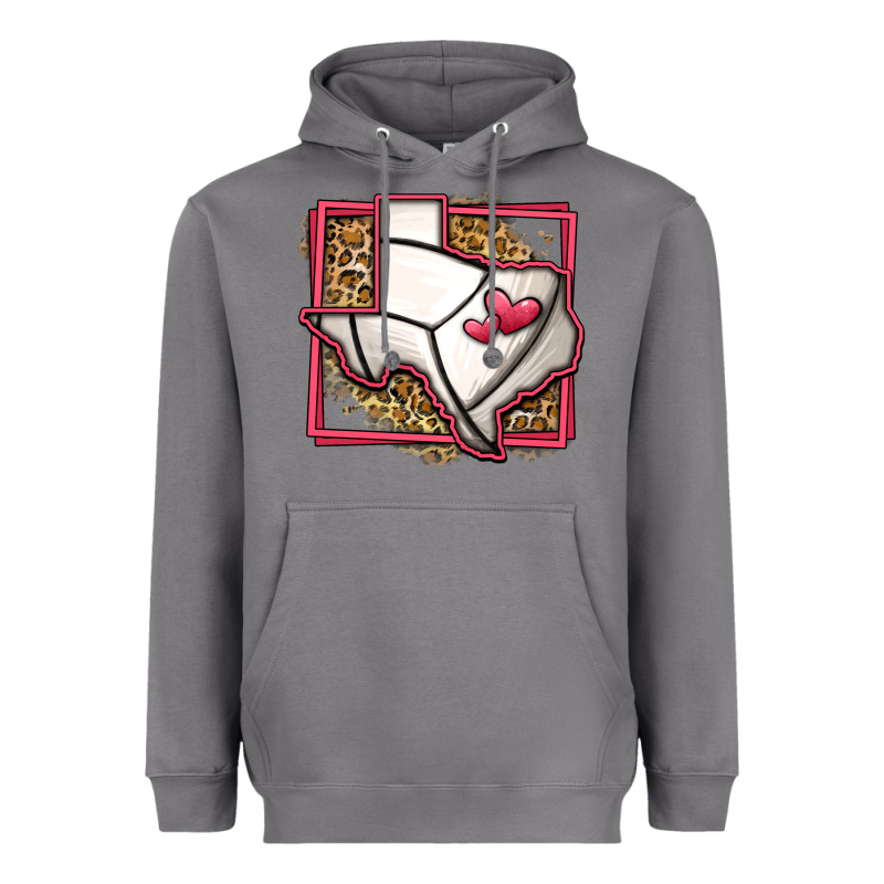Leopard Volleyball Texas Map Heavyweight Hoodie by Jasminsmagicworld | Teevron
