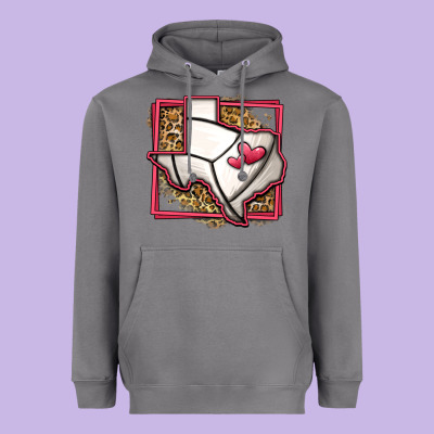 Leopard Volleyball Texas Map Heavyweight Hoodie Designed By Jasminsmagicworld