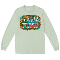 Matcha western mama tried with sunflowers and gemstone Long Sleeve Tee - texasbilliewilder