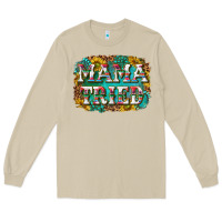 Mushroom western mama tried with sunflowers and gemstone Long Sleeve Tee - texasbilliewilder