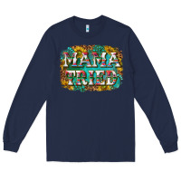 Navy western mama tried with sunflowers and gemstone Long Sleeve Tee - texasbilliewilder