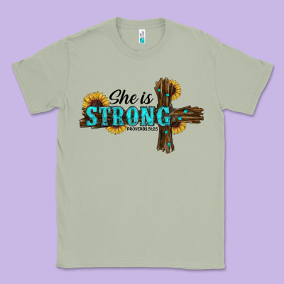 She İs Strong Western Cross Classic Tee Designed By Ranaportraitstore