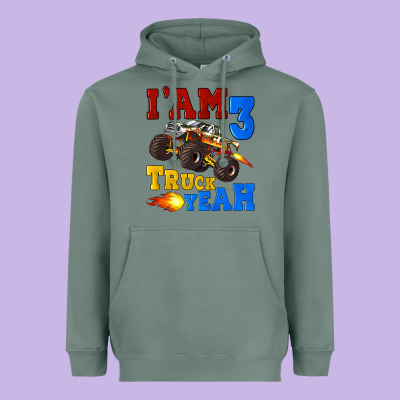 I'am Three Truck Yeah Heavyweight Hoodie Designed By Artiststas