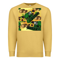 Antique Gold harvester seamless pattern Premium Sweatshirt - BundleAndBundleShop