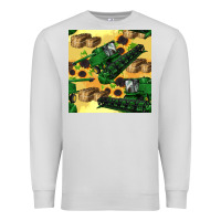 Dove Grey harvester seamless pattern Premium Sweatshirt - BundleAndBundleShop