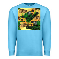 Ocean Blue harvester seamless pattern Premium Sweatshirt - BundleAndBundleShop