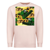 Pale Pink harvester seamless pattern Premium Sweatshirt - BundleAndBundleShop