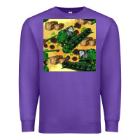 Purple harvester seamless pattern Premium Sweatshirt - BundleAndBundleShop