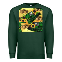 Sports Green harvester seamless pattern Premium Sweatshirt - BundleAndBundleShop