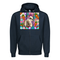 Navy Easter Bunny tumbler Easter Day Zipper Hoodie - Neo Western