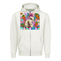 Oatmeal Heather Easter Bunny tumbler Easter Day Zipper Hoodie - Neo Western