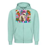 Seafoam Easter Bunny tumbler Easter Day Zipper Hoodie - Neo Western