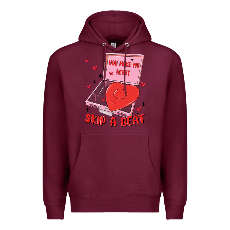 Heart Record Player Premium Hoodie by MaliasSmallBusiness | Teevron