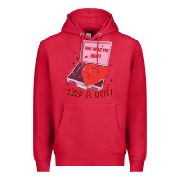 Cardinal heart record player Premium Hoodie - MaliasSmallBusiness