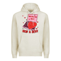 Oatmeal Heather heart record player Premium Hoodie - MaliasSmallBusiness