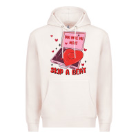 Pale Pink heart record player Premium Hoodie - MaliasSmallBusiness