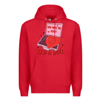 Red heart record player Premium Hoodie - MaliasSmallBusiness