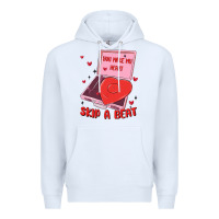 White heart record player Premium Hoodie - MaliasSmallBusiness
