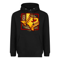 Black leopard softball texas map Heavyweight Hoodie - Jasminsmagicworld
