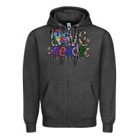Charcoal Heather love need no words Zipper Hoodie - SublimationCraftShop