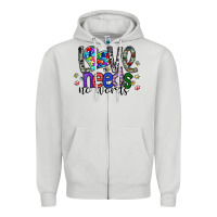 Dove Grey love need no words Zipper Hoodie - SublimationCraftShop