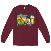 Burgundy alligator coffee cups Long Sleeve Tee - Zillion Design Studio