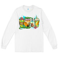 White alligator coffee cups Long Sleeve Tee - Zillion Design Studio