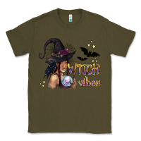Army Green Black Witch Vibes Classic Tee - texasbilliewilder