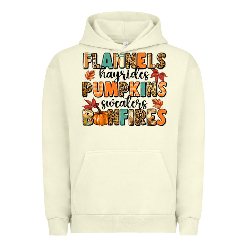 Flannels Hayrides Pumpkinsbonfires Urban Hoodie by MaliasSmallBusiness | Teevron