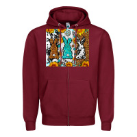 Burgundy Easter bunnies leopard cowhide tumbler Easter Day Zipper Hoodie - Neo Western