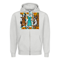 Dove Grey Easter bunnies leopard cowhide tumbler Easter Day Zipper Hoodie - Neo Western