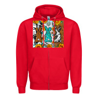 Red Easter bunnies leopard cowhide tumbler Easter Day Zipper Hoodie - Neo Western