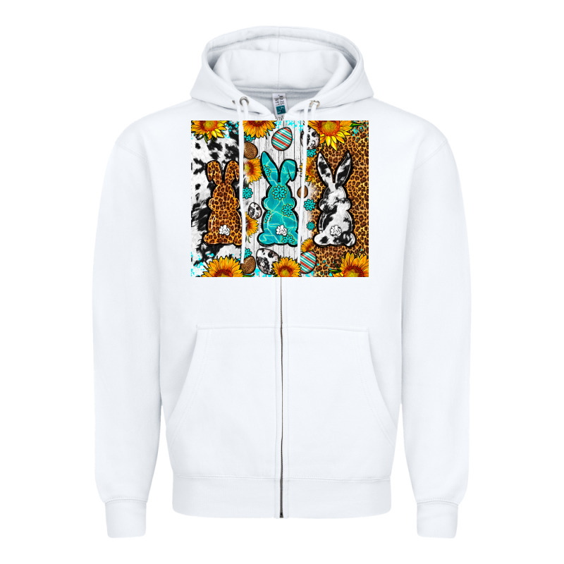 Easter Bunnies Leopard Cowhide Tumbler Easter Day Zipper Hoodie by Neo Western | Teevron