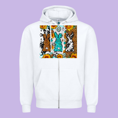 Easter Bunnies Leopard Cowhide Tumbler Easter Day Zipper Hoodie Designed By Neo Western