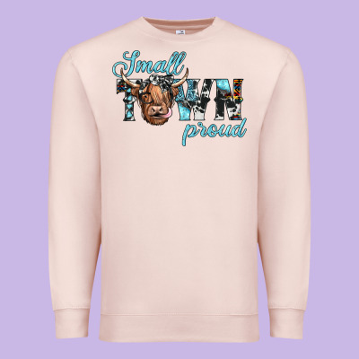 Small Town Proud Premium Sweatshirt Designed By Jahusdesignshop